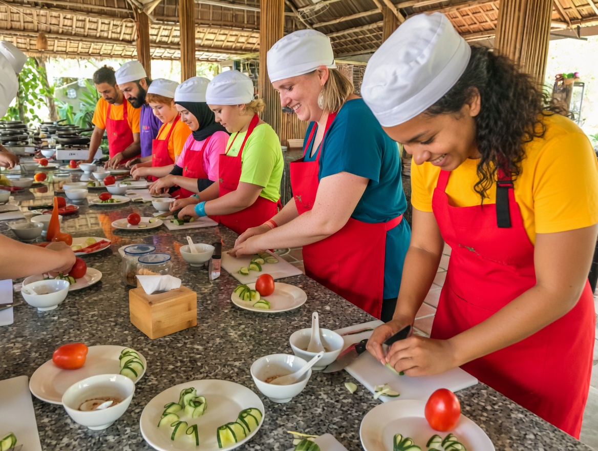 Vietnamese cooking class with fresh ingredients in Hoi An